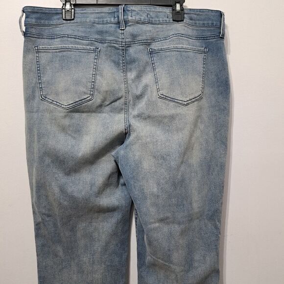 NYDJ Marilyn Straight Woven Side Trim Liftxtuck Technology Light Wash Blue Sz 18 - Picture 14 of 15